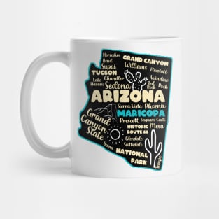 Maricopa Arizona map Grand Canyon photo Arizona tourism Mug